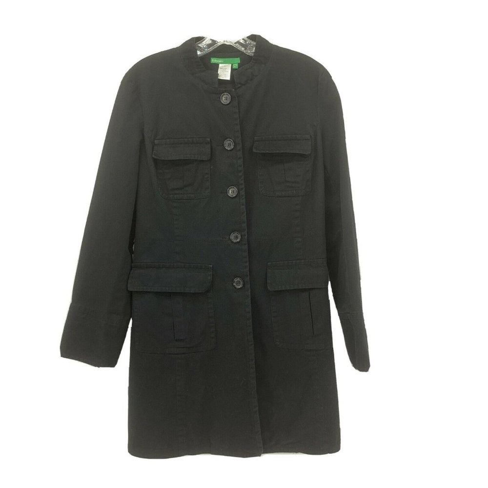 Anthropologie Women’s Lulumari Black Trench Coat L